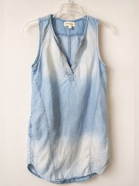 cloth & stone Light Blue Sleeveless Chambray Midi Dress
